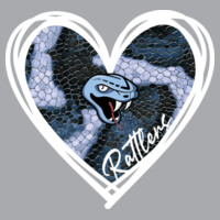 Ladies Rattlers Snakeskin Heart Racerback Tank Design