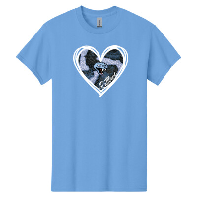 Gildan 100% Cotton Rattlers Snakeskin Heart Tee Thumbnail