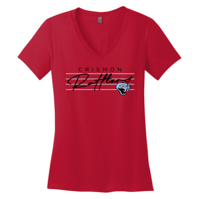 Ladies Rattlers Cursive V-Neck Tee Thumbnail
