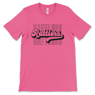 Bella Canvas Rattlers Pink Shirt -D115 Thumbnail