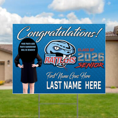 Crismon High School Senior Sign with Photo Thumbnail