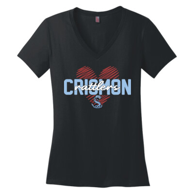 Ladies Rattlers Love Scribble Heart V-Neck Tee Thumbnail