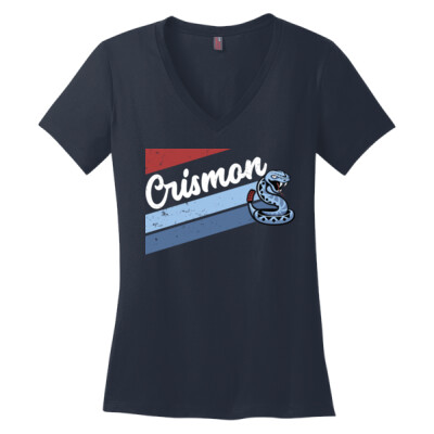 Ladies Crismon Angled Colorblock V-Neck Tee Thumbnail
