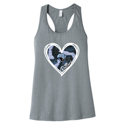 Ladies Rattlers Snakeskin Heart Racerback Tank Thumbnail
