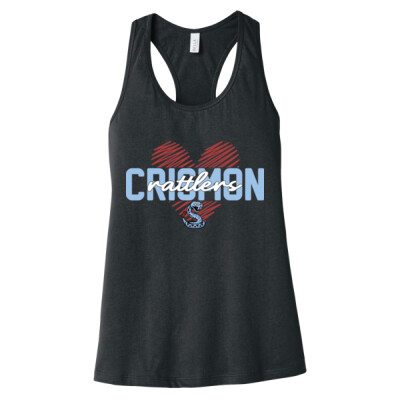Ladies Rattlers Love Scribble Heart Racerback Tank Thumbnail