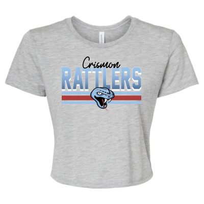 Ladies Crismon Rattlers Underline Flowy Crop Top Thumbnail